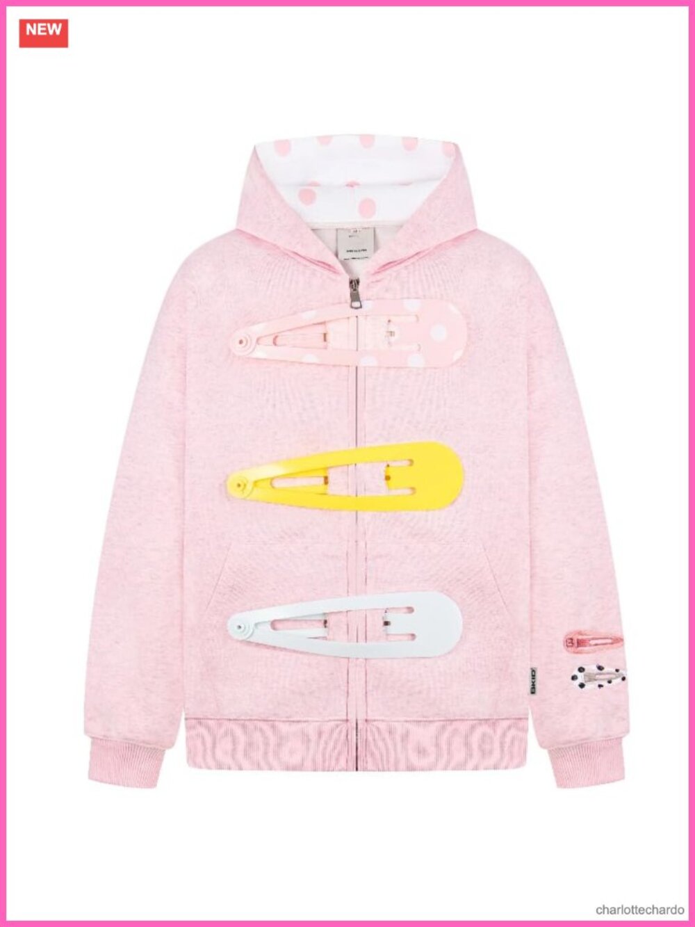 Y2K Vintage Zip Up Hoodie Oversized Casual Jacket Detachable Hair Clip
